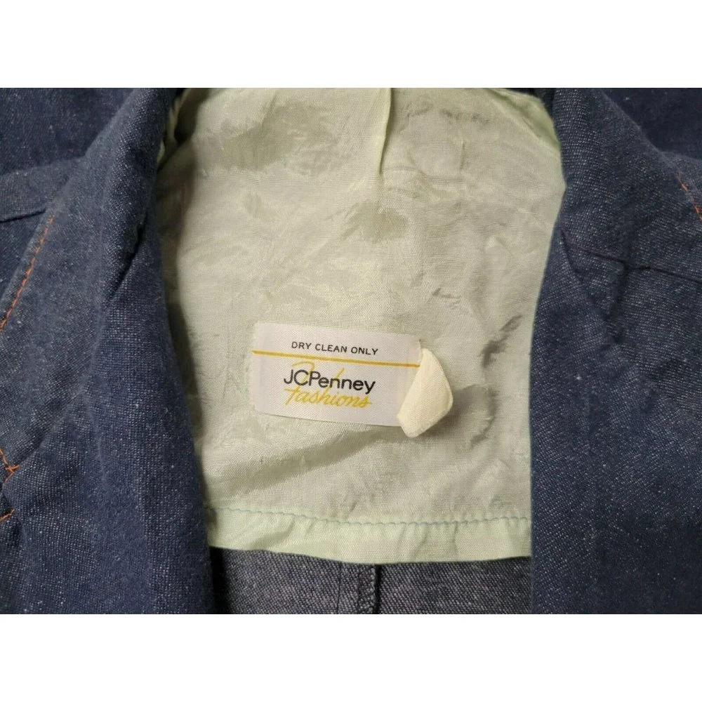 Vintage 70s JC Penney Fashions Denim Jean Unstructured Sport Coat Jacket 38‎